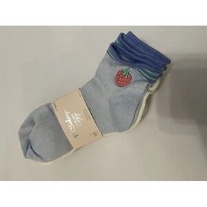 PJ SALVAGE Quarter Socks Size 4-10 Multicolor NEW Cherry Strawberry Cute Cozy